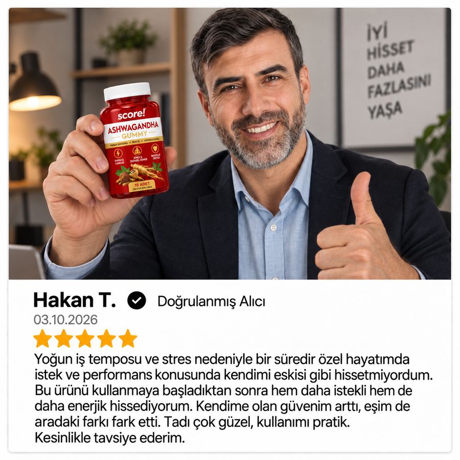 Score! Ashwagandha Gummy müşteri yorumu